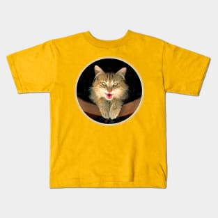 Mad Yellow Tabby Cat Kids T-Shirt